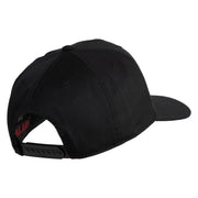 Silver USA Flag Never Forget Blue Red Line Patched Solid Cotton Twill 5 Panel Prostyle Snap Cap - Black OSFM