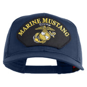 Marine Mustang Black Patched Solid Cotton Twill Mesh Prostyle Cap - Navy OSFM