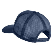 Marine Mustang Black Patched Solid Cotton Twill Mesh Prostyle Cap - Navy OSFM