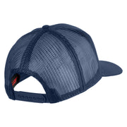 Marine Mustang Black Patched Solid Cotton Twill Mesh Prostyle Cap - Navy OSFM