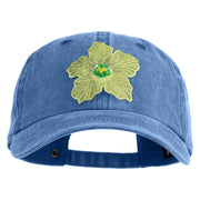 Chiffon Flower Iron on Patched Unstructured Pigment Dyed Cotton Cap - Blue OSFM