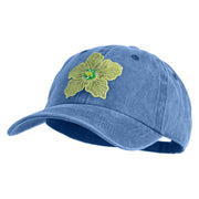 Chiffon Flower Iron on Patched Unstructured Pigment Dyed Cotton Cap - Blue OSFM