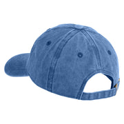 Chiffon Flower Iron on Patched Unstructured Pigment Dyed Cotton Cap - Blue OSFM