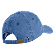 Chiffon Flower Iron on Patched Unstructured Pigment Dyed Cotton Cap - Blue OSFM