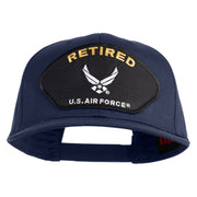 Retired US Air Force Patched Solid Cotton Twill Pro Style Cap - Navy OSFM