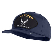 Retired US Air Force Patched Solid Cotton Twill Pro Style Cap - Navy OSFM
