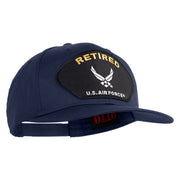 Retired US Air Force Patched Solid Cotton Twill Pro Style Cap - Navy OSFM