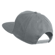 Old English L Faux Leather Patched Cotton Flat Bill Pro Cap - Grey OSFM