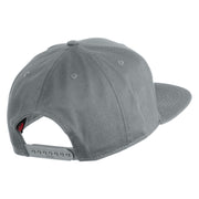 Old English L Faux Leather Patched Cotton Flat Bill Pro Cap - Grey OSFM