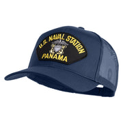 U.S. Naval Station Panama Patched Solid Cotton Twill Mesh Prostyle Cap - Navy OSFM