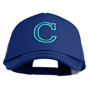 Large C Patched Summer Foam Mesh Trucker Cap - Royal OSFM