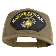 Marine Mustang Black Patched Solid Cotton Twill Mesh Prostyle Cap - Khaki OSFM