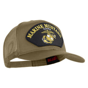 Marine Mustang Black Patched Solid Cotton Twill Mesh Prostyle Cap - Khaki OSFM