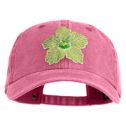 Chiffon Flower Iron on Patched Unstructured Pigment Dyed Cotton Cap - Pink OSFM