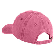Chiffon Flower Iron on Patched Unstructured Pigment Dyed Cotton Cap - Pink OSFM