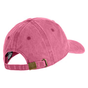 Chiffon Flower Iron on Patched Unstructured Pigment Dyed Cotton Cap - Pink OSFM
