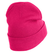 Pastel SeaShell Embroidered Patched 12 Inch Long Knitted Beanie - Magenta OSFM