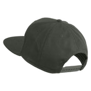 Old English L Faux Leather Patched Cotton Flat Bill Pro Cap - Charcoal OSFM