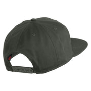 Old English L Faux Leather Patched Cotton Flat Bill Pro Cap - Charcoal OSFM