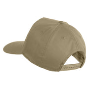 Silver USA Flag Never Forget Blue Red Line Patched Solid Cotton Twill 5 Panel Prostyle Snap Cap - Khaki OSFM