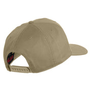 Silver USA Flag Never Forget Blue Red Line Patched Solid Cotton Twill 5 Panel Prostyle Snap Cap - Khaki OSFM