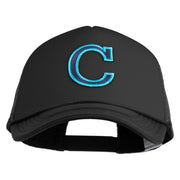 Large C Patched Summer Foam Mesh Trucker Cap - Black OSFM