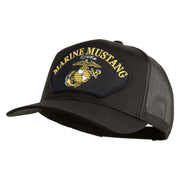 Marine Mustang Black Patched Solid Cotton Twill Mesh Prostyle Cap - Charcoal OSFM