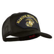 Marine Mustang Black Patched Solid Cotton Twill Mesh Prostyle Cap - Charcoal OSFM