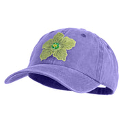 Chiffon Flower Iron on Patched Unstructured Pigment Dyed Cotton Cap - Purple OSFM