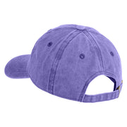 Chiffon Flower Iron on Patched Unstructured Pigment Dyed Cotton Cap - Purple OSFM