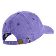 Chiffon Flower Iron on Patched Unstructured Pigment Dyed Cotton Cap - Purple OSFM