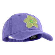 Chiffon Flower Iron on Patched Unstructured Pigment Dyed Cotton Cap - Purple OSFM