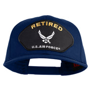 Retired US Air Force Patched Solid Cotton Twill Pro Style Cap - Royal OSFM