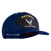 Retired US Air Force Patched Solid Cotton Twill Pro Style Cap - Royal OSFM