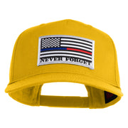 Silver USA Flag Never Forget Blue Red Line Patched Solid Cotton Twill 5 Panel Prostyle Snap Cap - Yellow OSFM