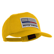 Silver USA Flag Never Forget Blue Red Line Patched Solid Cotton Twill 5 Panel Prostyle Snap Cap - Yellow OSFM