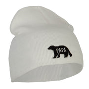 Papa Bear Embroidered Knitted Short Beanie