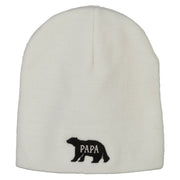 Papa Bear Embroidered Knitted Short Beanie