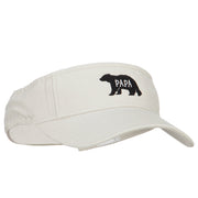 Papa Bear Embroidered Pro Style Cotton Washed Visor