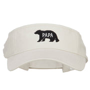 Papa Bear Embroidered Pro Style Cotton Washed Visor