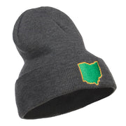 Ohio State Map Embroidered Long Beanie