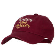 Glitter Happy New Year Embroidered Unstructured Washed Cap