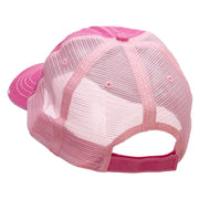 Vacation Coconut Embroidered Low Profile Special Cotton Mesh Cap - Fuchsia OSFM