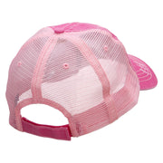 Vacation Coconut Embroidered Low Profile Special Cotton Mesh Cap - Fuchsia OSFM