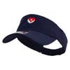 Nurse with Heart Embroidered Cotton Twill Sun Visor - Navy OSFM