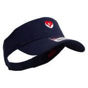 Nurse with Heart Embroidered Cotton Twill Sun Visor - Navy OSFM