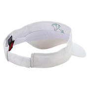 Betting Money Embroidered Cotton Twill Sun Visor - White OSFM