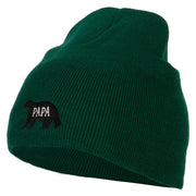 Papa Bear Embroidered Knitted Short Beanie