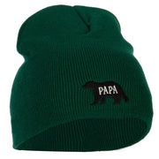 Papa Bear Embroidered Knitted Short Beanie