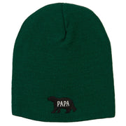 Papa Bear Embroidered Knitted Short Beanie